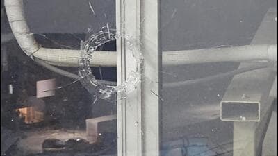 Forensic experts have seized the pellet. It appears to have been fired from a small firearm, police said. (HT photo)