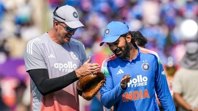 KL Rahul bounced to the crease with the knowledge that India had lost 20 ODI tosses in a row. Surely couldn't be a 21st, could it? Against India's recent odds, a toss finally went in their favour thanks to a left-handed flip of the coin. He chose to bowl first, with Tilak Varma coming in for the hosts. (PTI) KL Rahul bounced to the crease with the knowledge that India had lost 20 ODI tosses in a row. Surely couldn't be a 21st, could it? Against India's recent odds, a toss finally went in their favour thanks to a left-handed flip of the coin. He chose to bowl first, with Tilak Varma coming in for the hosts. (PTI)