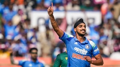 Arshdeep Singh gave India the perfect start, taking the wicket of Ryan Rickelton in the very first over of the match. (PTI) Arshdeep Singh gave India the perfect start, taking the wicket of Ryan Rickelton in the very first over of the match. (PTI)