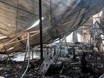 Charred remains of the nightclub (ANI photo)