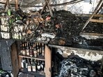 Charred remains of the nightclub after a fire broke out due to a cylinder blast, in North Goa district, Sunday, Dec. 7, 2025. Charred remains of the nightclub after a fire broke out due to a cylinder blast, in North Goa district, Sunday, Dec. 7, 2025.