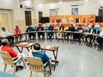 The decision was taken at an NDA legislator party meeting at the Bharatiya Janata Party (BJP) office on Sunday evening. (HT Photo)