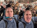 A US comedian went viral after he got New York subway passengers to sing a birthday song for his sister-in-law. A US comedian went viral after he got New York subway passengers to sing a birthday song for his sister-in-law.