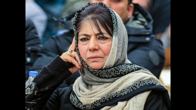 Peoples Democratic Party (PDP) leader Mehbooba Mufti during 'Kath Baath', an interactive session with the youths, in Srinagar, Sunday. (PTI) Peoples Democratic Party (PDP) leader Mehbooba Mufti during 'Kath Baath', an interactive session with the youths, in Srinagar, Sunday. (PTI)