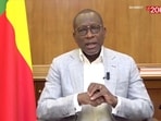 Benin President Patrice Talon addresses the nation on state broadcaster after coup attempt, in Cotonou, Benin.