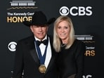 US country music singer and Kennedy Center Honoree George Strait and his wife Norma Strait 