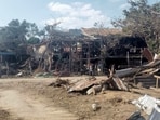 Damaged buildings are seen in an area allegedly hit by the military’s airstrike in Mayakan village in Tabayin township, also known as Depayin in Sagaing region, Myanmar. (Photo for representation)