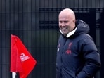 Liverpool manager Arne Slot during training.
