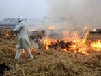 Stubble burning in Punjab last year. (PTI) Stubble burning in Punjab last year. (PTI)