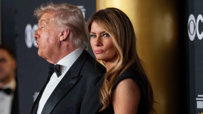 First Lady Melania Trump looks back as she and President Donald Trump walk the red carpet for the 48th Kennedy Center Honors at the Kennedy Center for the Performing Arts, Sunday, Dec. 7, 2025 in Washington. (AP Photo/Kevin Wolf) (AP) First Lady Melania Trump looks back as she and President Donald Trump walk the red carpet for the 48th Kennedy Center Honors at the Kennedy Center for the Performing Arts, Sunday, Dec. 7, 2025 in Washington. (AP Photo/Kevin Wolf) (AP)