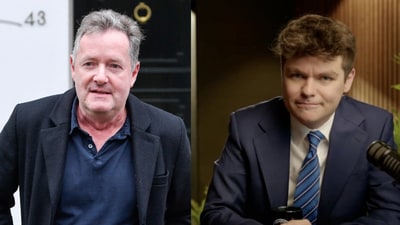 Piers Morgan (L) and Nick Fuentes (R). Piers Morgan (L) and Nick Fuentes (R).