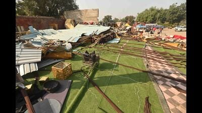 On November 24, the Chandigarh Estate Office demolished 32 illegal structures spread across nearly 70,000 square feet (about 1.6 acres) of the club premises. (HT File) On November 24, the Chandigarh Estate Office demolished 32 illegal structures spread across nearly 70,000 square feet (about 1.6 acres) of the club premises. (HT File)