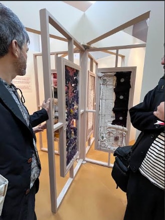 Nikhil D guiding visitors through The Door to Return, which encourages the exploration of various textures of Pashmina fibre (Saurabh Sharma) Nikhil D guiding visitors through The Door to Return, which encourages the exploration of various textures of Pashmina fibre (Saurabh Sharma)