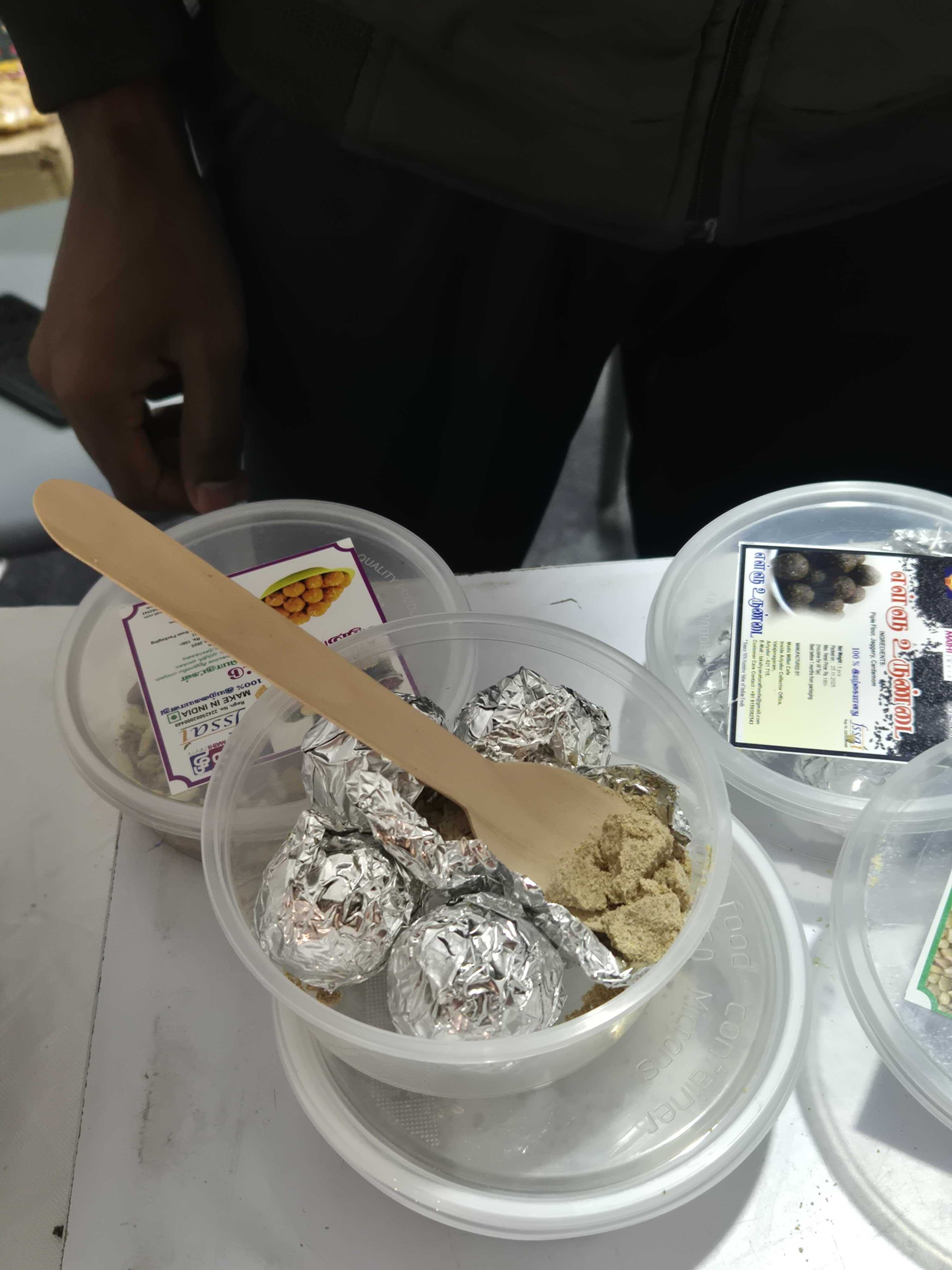 Millet laddus at Tamil Nadu stall. Millet laddus at Tamil Nadu stall.