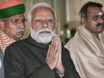 A delegation of NDA leaders from Bihar called on Modi and congratulated him for the alliance’s landslide victory in state polls. (PTI photo)