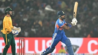 Hardik Pandya reached a landmark in his T20I career by becoming only the fourth Indian batter to go past the 100 sixes mark for the national side. (AFP)