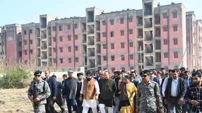 Delhi Chief Minister Rekha Gupta inspects EWS flats in Bhalswa on Tuesday. (Arvind Yadav/HT Photo) Delhi Chief Minister Rekha Gupta inspects EWS flats in Bhalswa on Tuesday. (Arvind Yadav/HT Photo)