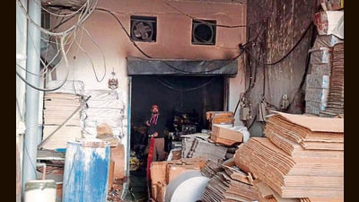 It took firefighters more than three hours to douse the flames, officials said. (HT Photo)