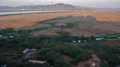 Thane, India - December -09, 2025: Metro-4 ( Wadala To kasarvadvali )car shed land at Mogerpada Ghodbander road thane ,in Thane ,in Mumbai, India, on, Tuesday, December -09, 2025. ( Praful Gangurde / HT Photo) Thane, India - December -09, 2025: Metro-4 ( Wadala To kasarvadvali )car shed land at Mogerpada Ghodbander road thane ,in Thane ,in Mumbai, India, on, Tuesday, December -09, 2025. ( Praful Gangurde / HT Photo)