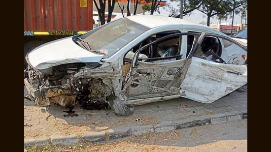 The mishap impact had left a few bodies dismembered. (HT Photo)