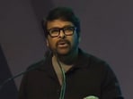 Chiranjeevi spoke about shooting a film at the Telangana Rising Global Summit. 