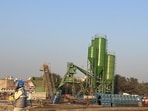 Construction work of Gurugram Metro underway at the casting yard in Sector 33 in Gurugram. (Parveen Kumar/HT) Construction work of Gurugram Metro underway at the casting yard in Sector 33 in Gurugram. (Parveen Kumar/HT)