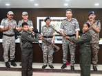 Maoist divisional committee member Ramesh alias Baju Lekami was among those who surrendered. (X)
