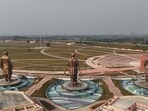 Officials reviewed preparedness for crowd management, traffic movement, beneficiary coordination and essential services at the Rashtra Prerna Sthal. (HT File)
