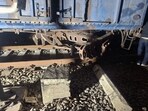 The derailed freight train near Prayag station in Prayagraj (HT Photo)