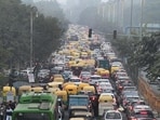 Traffic congestion on the Mathura Road. (HT Archive)