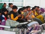 Stranded Passenger at T1 Terminal of IGI Airport due to mass cancellation of IndiGo flights in New Delhi, India, on December 9.