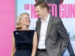 Pamela Anderson with Liam Neeson Pamela Anderson with Liam Neeson