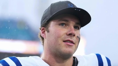 Riley Leonard back in practice after Knee Injury (Photo by Rich Storry / GETTY IMAGES NORTH AMERICA / Getty Images via AFP) (Getty Images via AFP)