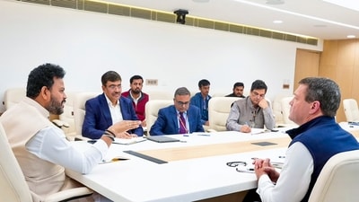Union Minister of Civil Aviation Ram Mohan Naidu Kinjarap with Indigo's CEO Pieter Elbers during a meeting regarding company's flight disruptions. (@RamMNK/X) Union Minister of Civil Aviation Ram Mohan Naidu Kinjarap with Indigo's CEO Pieter Elbers during a meeting regarding company's flight disruptions. (@RamMNK/X)