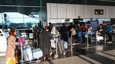 Delhi's IGI airport experiencing chaos amid Indigo flight disruptions mostly due to regulatory changes in pilots' flight duty and regulations. (Vipin Kumar/Hindustan Times) Delhi's IGI airport experiencing chaos amid Indigo flight disruptions mostly due to regulatory changes in pilots' flight duty and regulations. (Vipin Kumar/Hindustan Times)