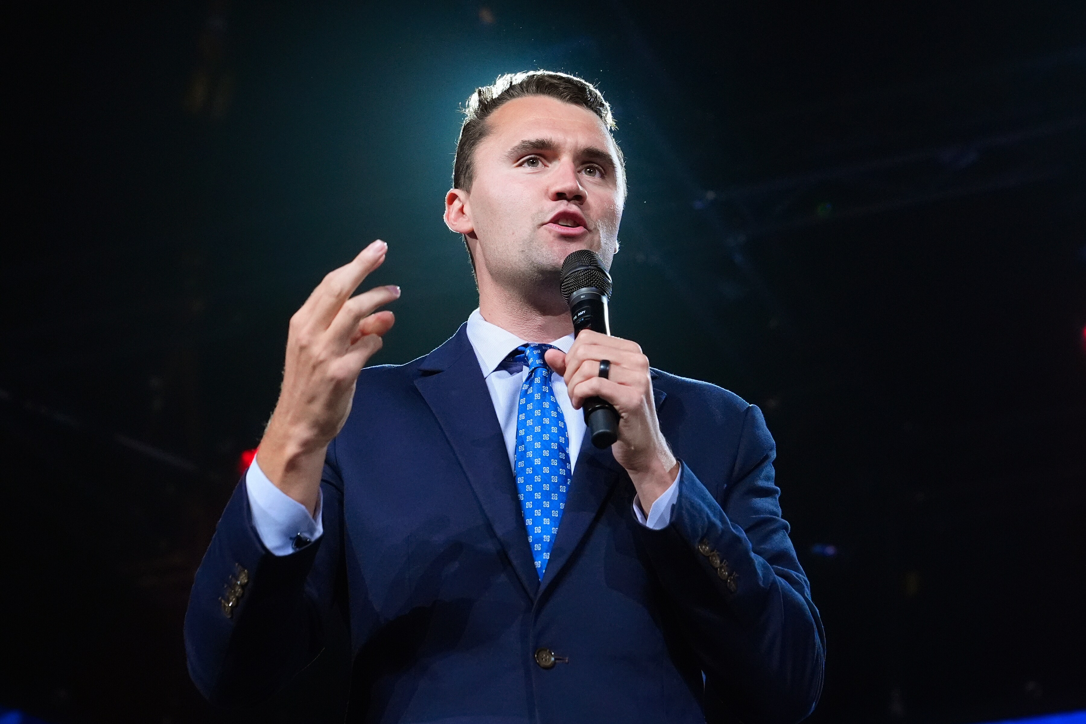 A photo of Charlie Kirk from NYC book tour (AP/File) A photo of Charlie Kirk from NYC book tour (AP/File)
