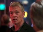 FILE - Republican 3rd district congressional candidate Greg Goode talks with supporters at a Johnson County Republican election watch party in Overland Park, Kan., Aug. 2, 2016. (AP Photo/Orlin Wagner, File)