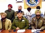 The murder accused in police custody on Wednesday. (HT Photo)