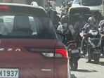 The gridlock, caused by the narrow design of an underpass, left Singh waiting for nearly 25 minutes. The gridlock, caused by the narrow design of an underpass, left Singh waiting for nearly 25 minutes.