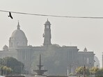 Dense smog covers the South Block amid high pollution levels in New Delhi. (Sumit Pal)