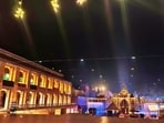Temple premises are decked up for celebrations (Rajesh Kumar/HT) Temple premises are decked up for celebrations (Rajesh Kumar/HT)