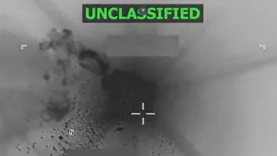 This screen grab from a video posted by US Defense Secretary Pete Hegseth on his X account on October 24, 2025, shows what Hegseth says is US military forces conducting a strike on a vessel being operated by Tren de Aragua trafficking narcotics in the Caribbean Sea in on October 23, 2025 (AFP) This screen grab from a video posted by US Defense Secretary Pete Hegseth on his X account on October 24, 2025, shows what Hegseth says is US military forces conducting a strike on a vessel being operated by Tren de Aragua trafficking narcotics in the Caribbean Sea in on October 23, 2025 (AFP)