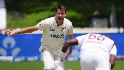 New Zealand Jacob Duffy (L) appeals for an LBW (AFP) New Zealand Jacob Duffy (L) appeals for an LBW (AFP)