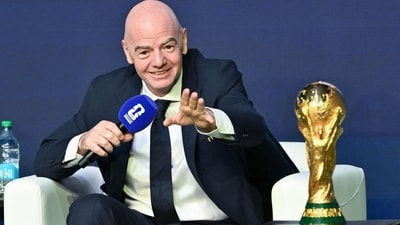FIFA President Gianni Infantino speaks during the FIFA World Cup 2026 official match schedule announcement in Washington, DC. (AFP) FIFA President Gianni Infantino speaks during the FIFA World Cup 2026 official match schedule announcement in Washington, DC. (AFP)
