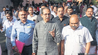 Uddhav Thackeray arrived in Nagpur on Thursday for the week-long session. (ANI) Uddhav Thackeray arrived in Nagpur on Thursday for the week-long session. (ANI)