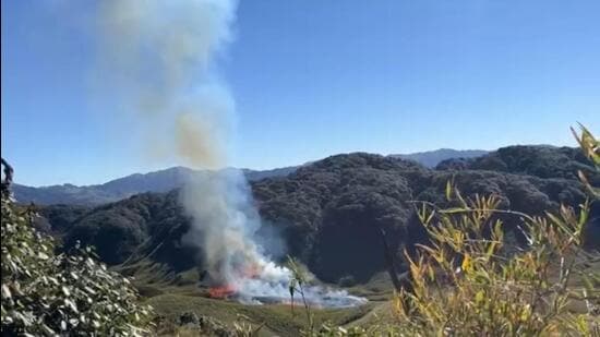 The response teams are being assisted by volunteers from Khonoma and the Western Angami Youth Organisation. (Screengrab)