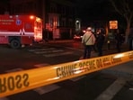 Emergency personnel gather at Hope and Waterman Streets at Brown University in Providence Emergency personnel gather at Hope and Waterman Streets at Brown University in Providence