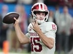 Indiana's Fernando Mendoza throws during the first half of the Big Ten championship NCAA game against Ohio State