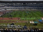 Crowd getting angry in Kolkata during Lionel Messi's GOAT Tour of India 2025.