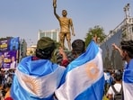 The installation of a massive Lionel Messi statue had drawn criticism on social media.